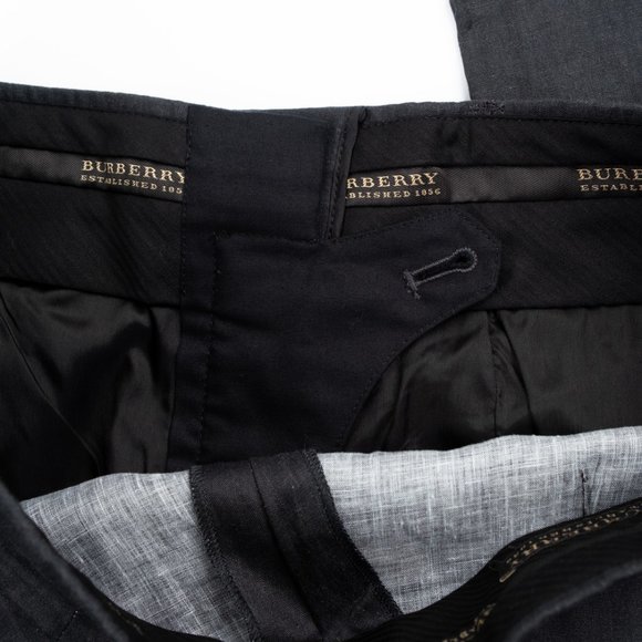 Burberry charcoal grey Italian linen Flared Tailored Trousers size 40 (U… - Picture 7 of 10